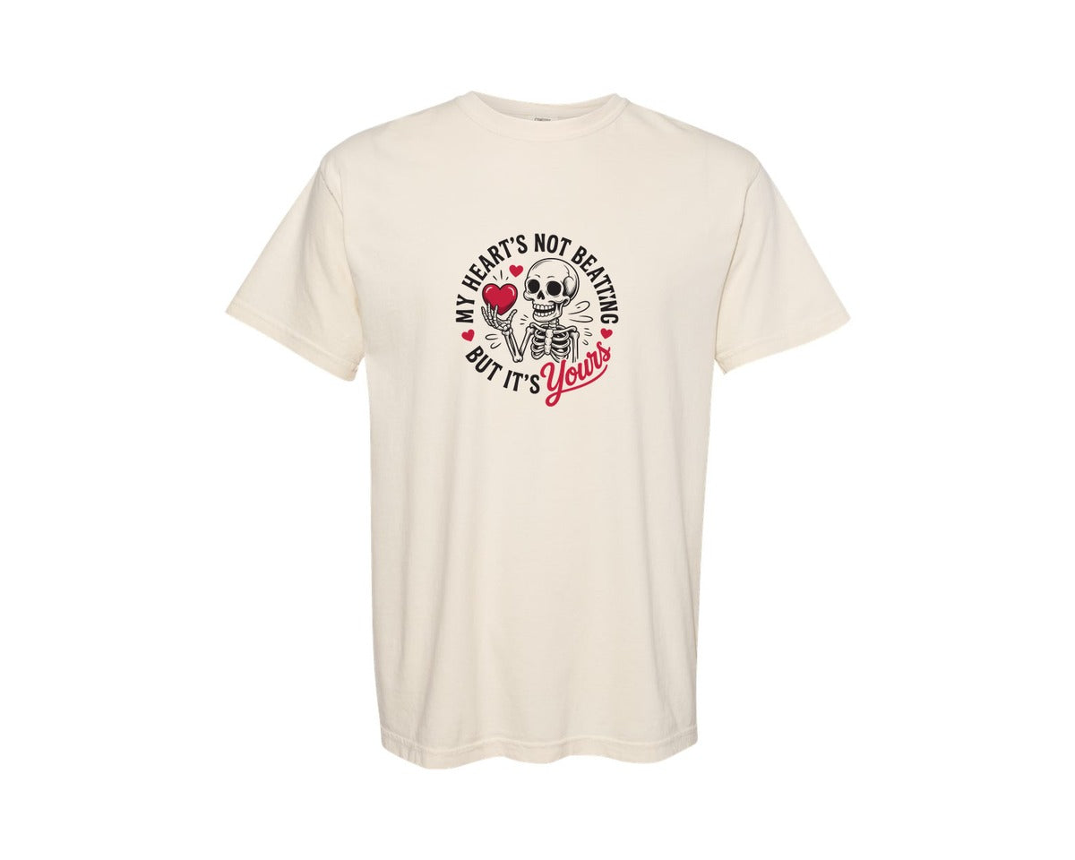 brand:Comfort Colors|color:Ivory|Valentines Day Love Quote Funny Skeleton Graphic T-Shirt