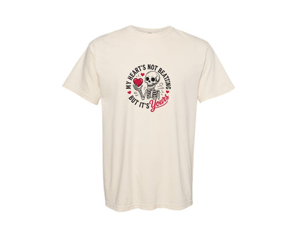 brand:Comfort Colors|color:Ivory|Valentines Day Love Quote Funny Skeleton Graphic T-Shirt