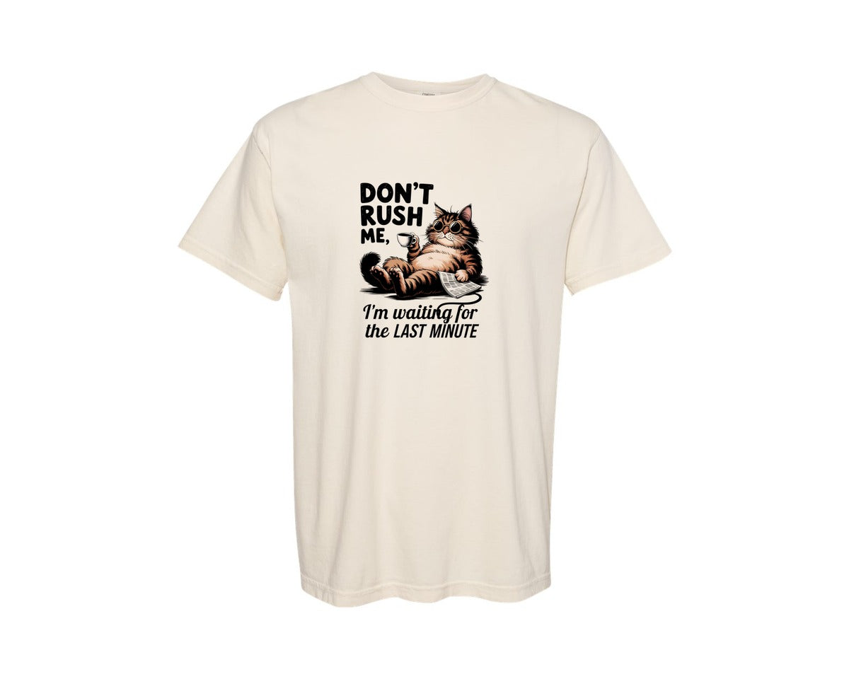 brand:Comfort Colors|color:Ivory|Funny Cat Dont Rush Me Sarcastic Sassy Graphic T-Shirt