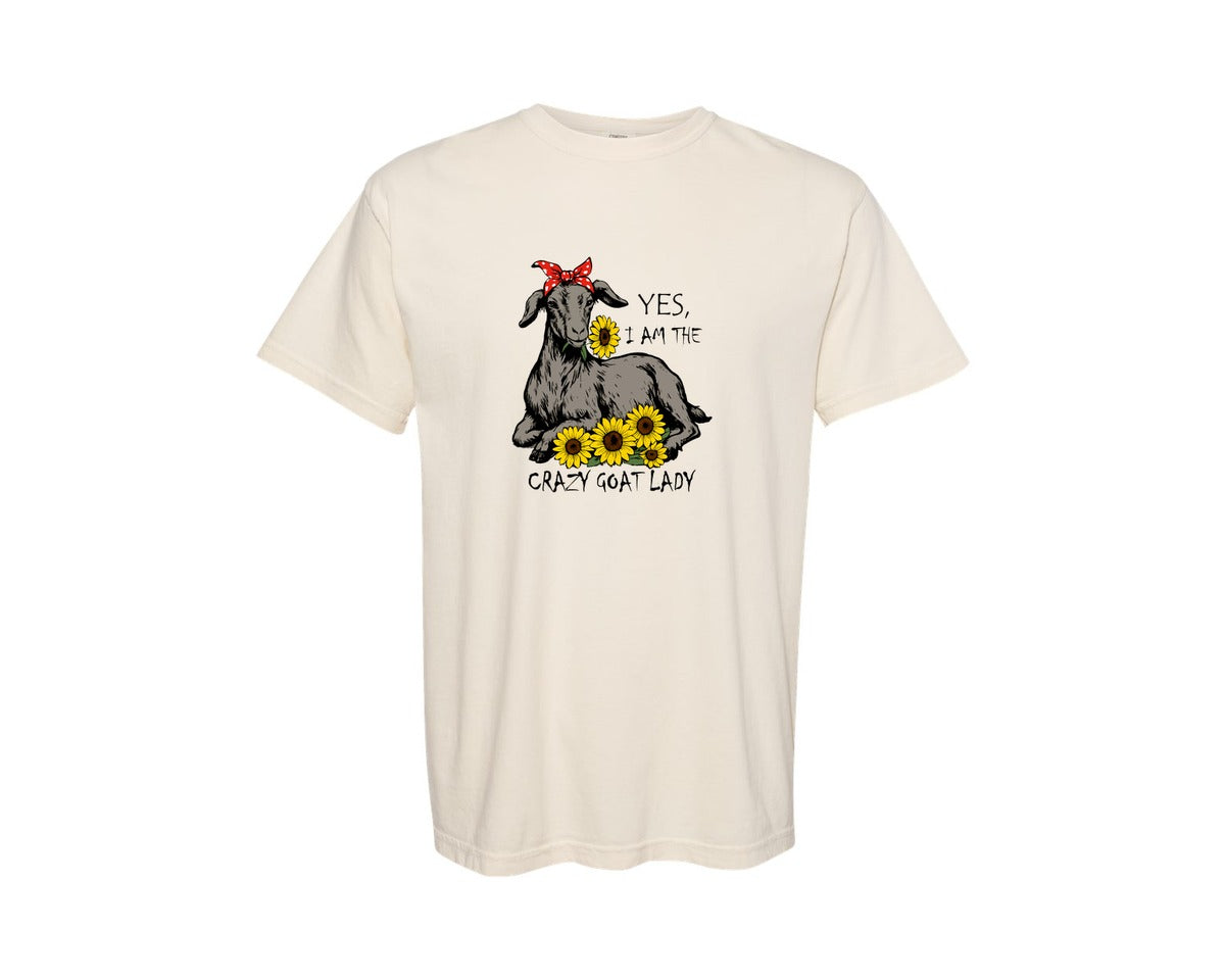 brand:Comfort Colors|color:Ivory|Funny Goat Lover T Shirt Design Graphic T-Shirt