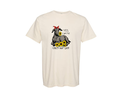 brand:Comfort Colors|color:Ivory|Funny Goat Lover T Shirt Design Graphic T-Shirt
