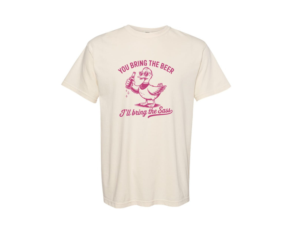 brand:Comfort Colors|color:Ivory|You Bring The Beer Ill Bring The Sass Graphic T-Shirt