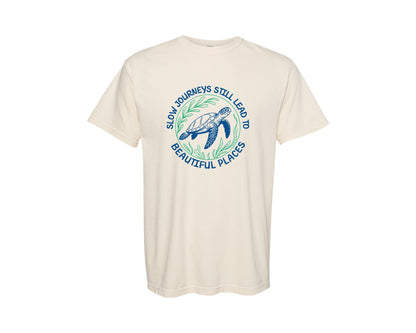 brand:Comfort Colors|color:Ivory|Slow Journeys Still Lead To Beautiful Graphic T-Shirt