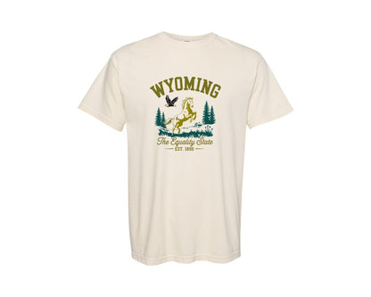 brand:Comfort Colors|color:Ivory|Wyoming The Equality State Us States Graphic T-Shirt