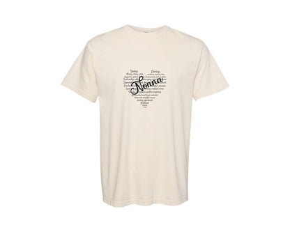 brand:Comfort Colors|color:Ivory|Nonna Heart Shape Mothers Day Graphic T-Shirt