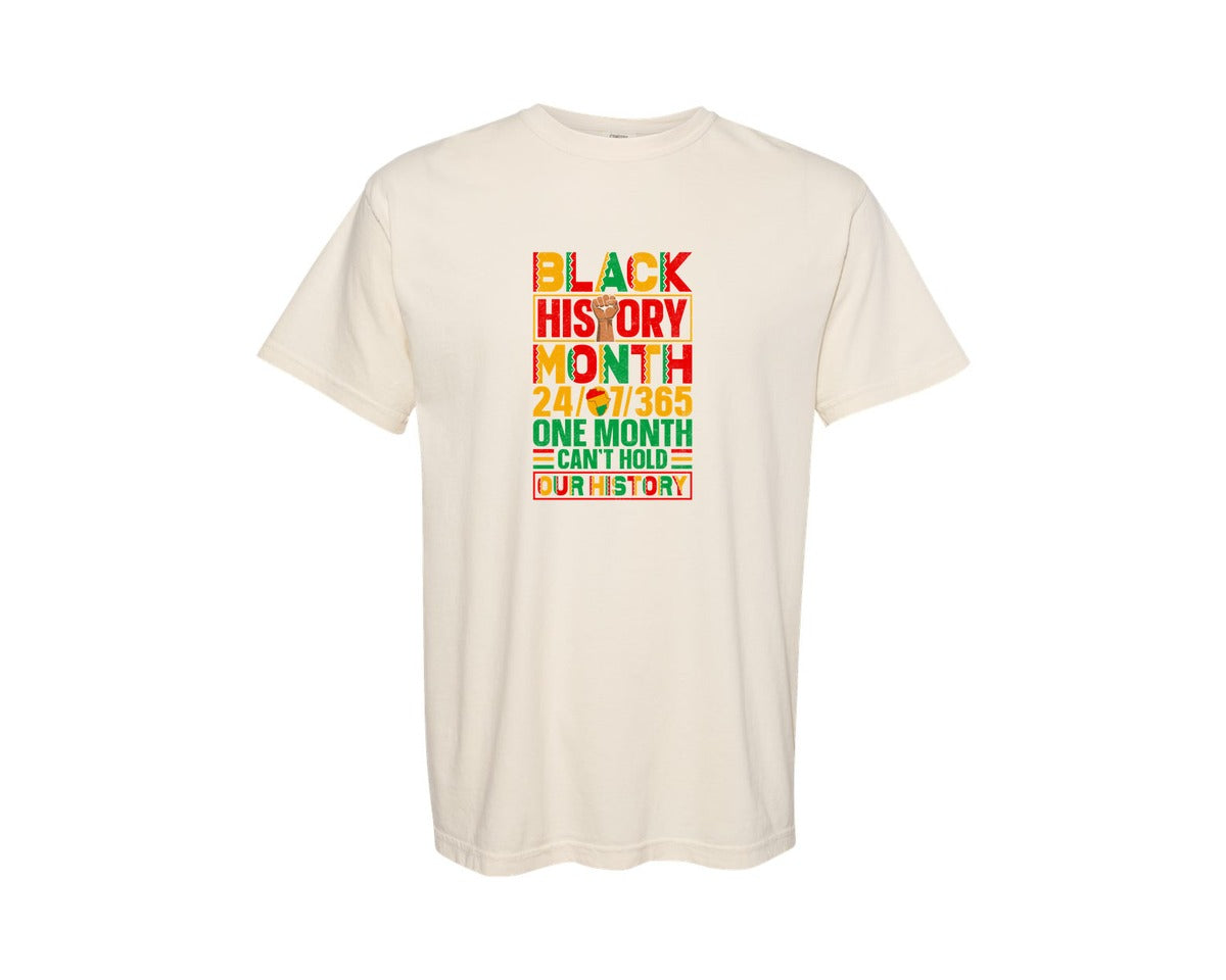 brand:Comfort Colors|color:Ivory|Power Black History Month T Shirt Graphic T-Shirt