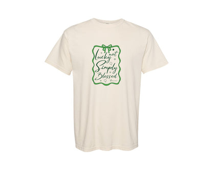 brand:Comfort Colors|color:Ivory|Not Lucky Simply Blessed Roman 47 8 3 Graphic T-Shirt