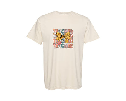 brand:Comfort Colors|color:Ivory|Coquette Teacher Back To School 39 Graphic T-Shirt