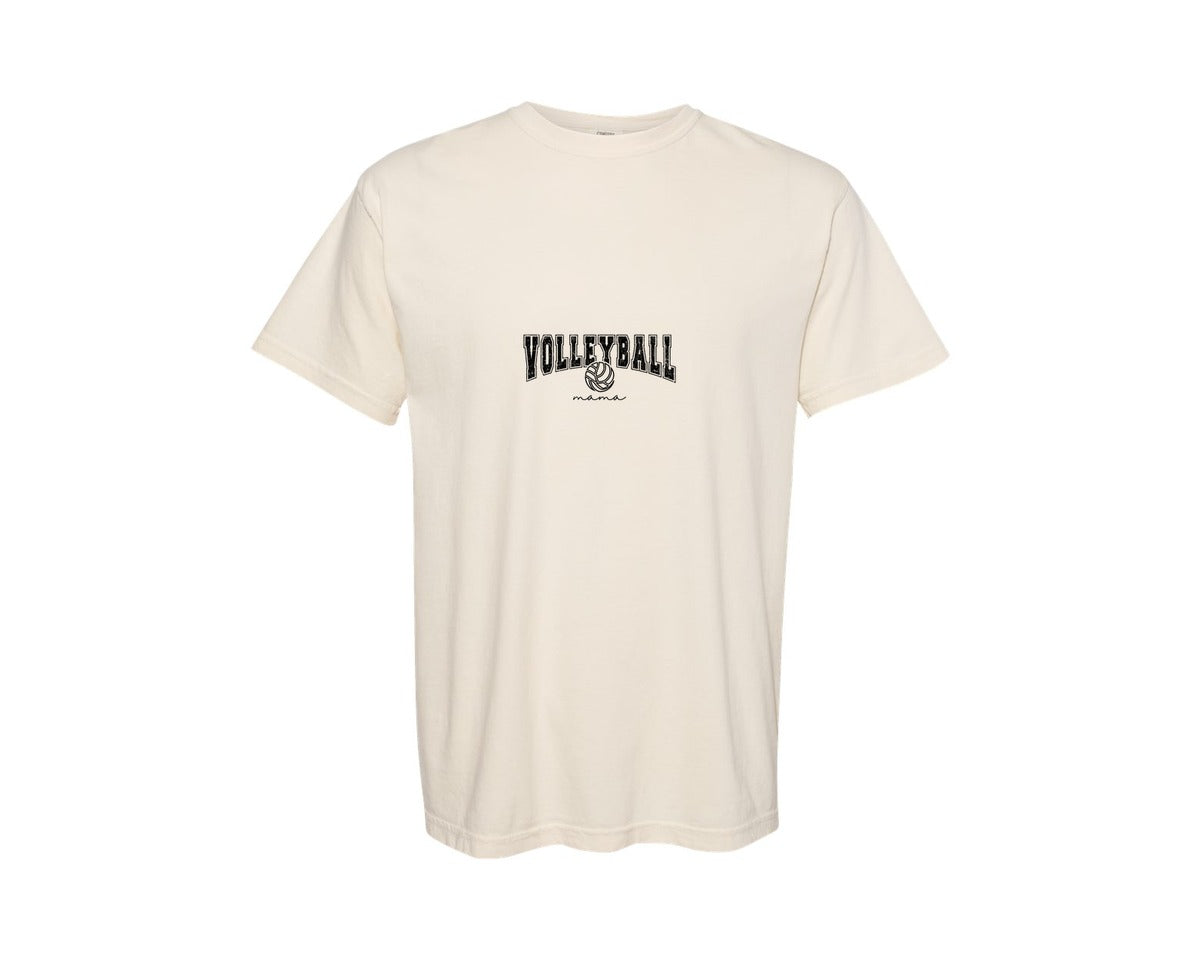 brand:Comfort Colors|color:Ivory|Varsity Mom Volleyball Mama 2 Graphic T-Shirt