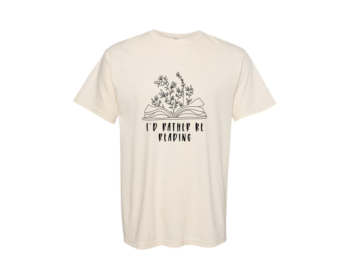 brand:Comfort Colors|color:Ivory|Id Rather Be Reading Reading Graphic T-Shirt