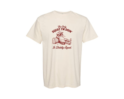 brand:Comfort Colors|color:Ivory|Funny Cowboy Raccoon Western Design Graphic T-Shirt