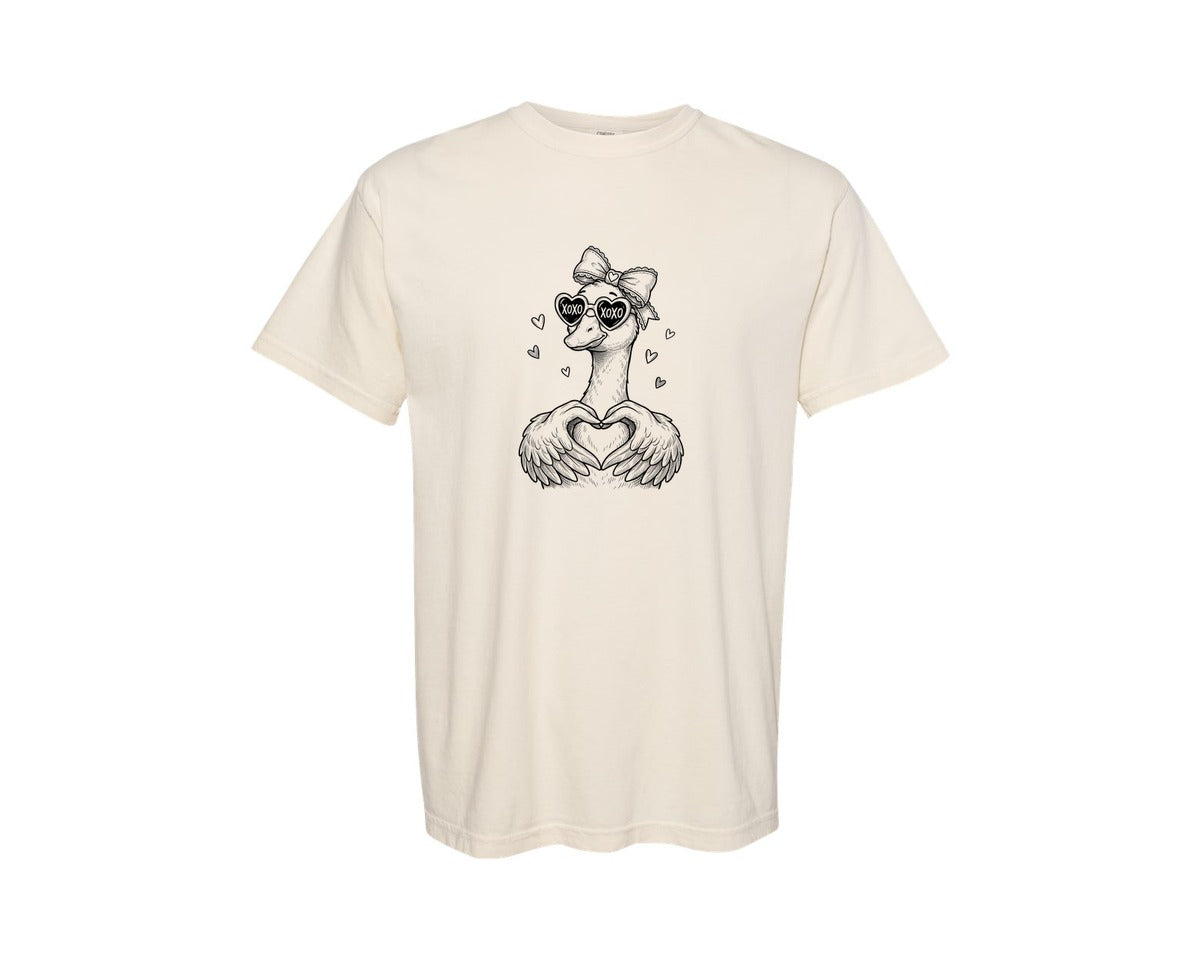 brand:Comfort Colors|color:Ivory|Cute Goose Love Xoxo Valentine Graphic T-Shirt
