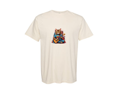 brand:Comfort Colors|color:Ivory|Watercolor Cat T Shirt For Women Cat 6 Graphic T-Shirt