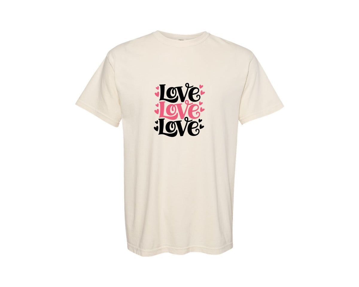 brand:Comfort Colors|color:Ivory|Love Day Love Valentine Tshirt Graphic T-Shirt
