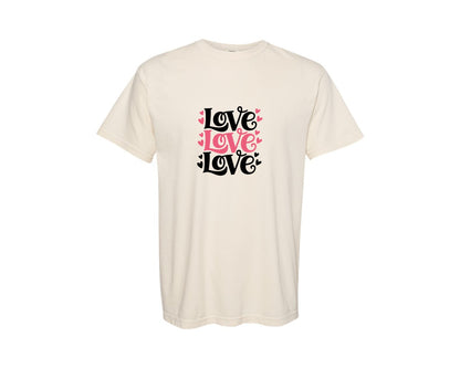 brand:Comfort Colors|color:Ivory|Love Day Love Valentine Tshirt Graphic T-Shirt