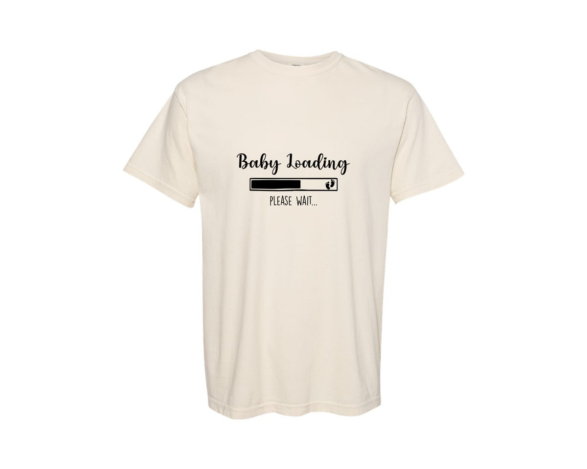 brand:Comfort Colors|color:Ivory|Baby Loading Pregnant Designs Graphic T-Shirt