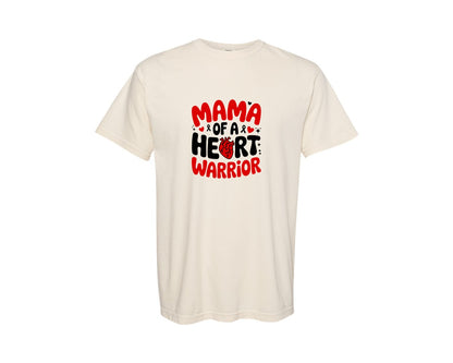 brand:Comfort Colors|color:Ivory|Mama Of A Heart Warrior Awareness Graphic T-Shirt