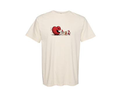 brand:Comfort Colors|color:Ivory|Heart Monster Cupid Gnome Valentines Graphic T-Shirt