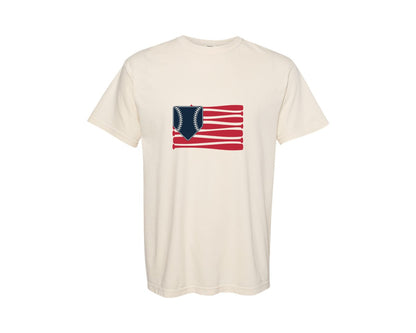 brand:Comfort Colors|color:Ivory|American Flag Baseball 4Th Of July Graphic T-Shirt