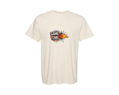 brand:Comfort Colors|color:Ivory|Game Time Basketball T Shirt Design Graphic T-Shirt