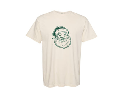 brand:Comfort Colors|color:Ivory|Hand Drawn Santa Graphic T-Shirt