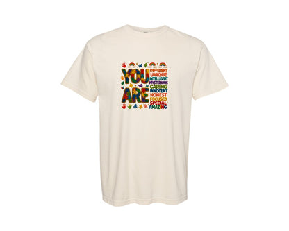 brand:Comfort Colors|color:Ivory|You Are Different Autism Awareness Shirt Graphic T-Shirt