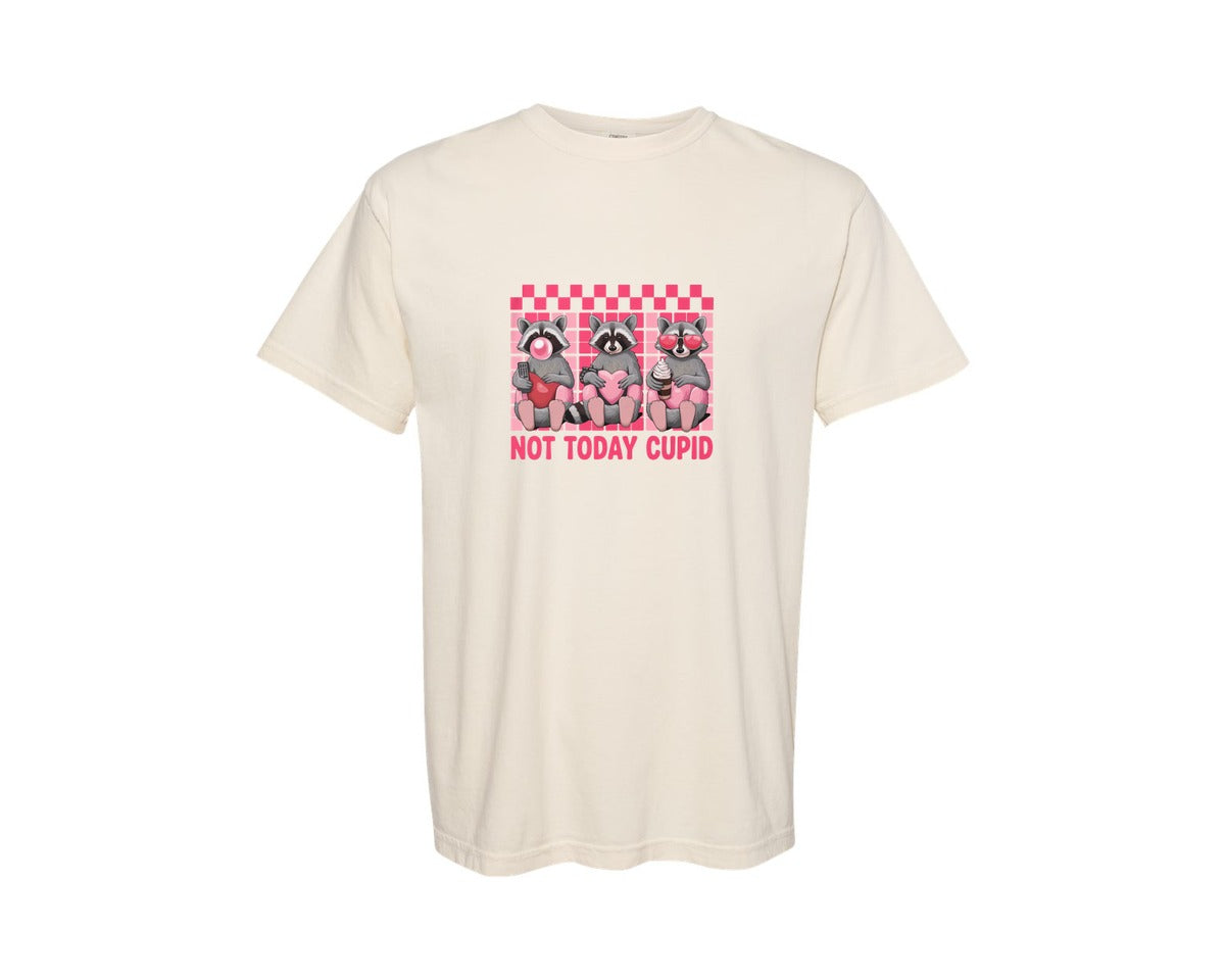 brand:Comfort Colors|color:Ivory|Snarky Raccoon Valentines Day Graphic T-Shirt