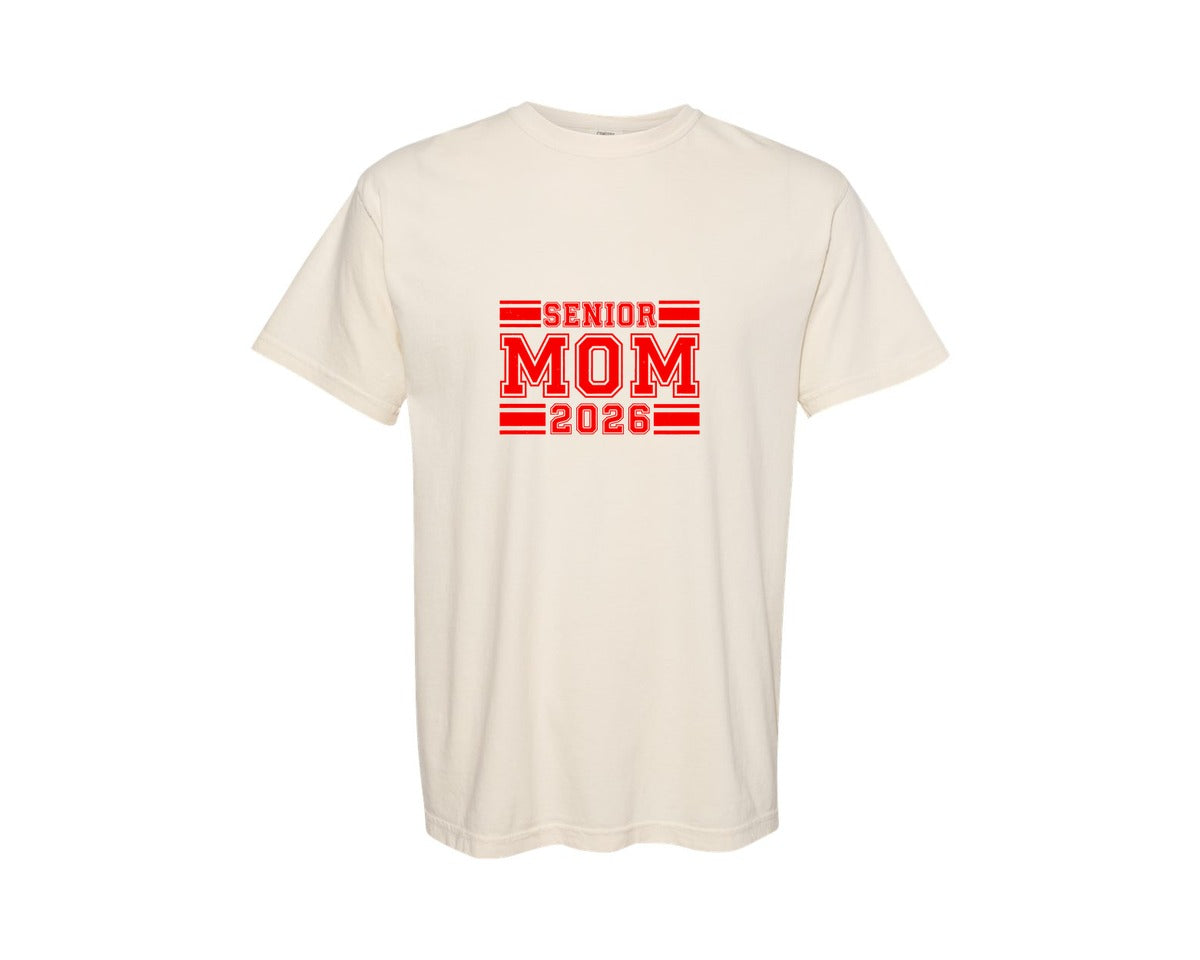 brand:Comfort Colors|color:Ivory|Senior Mom 2026 9 Graphic T-Shirt