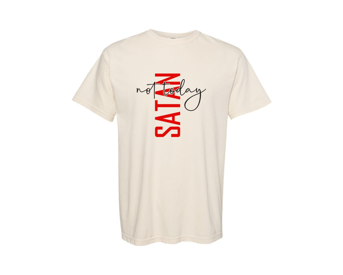 brand:Comfort Colors|color:Ivory|Not Today Satan Shirt Design Graphic T-Shirt