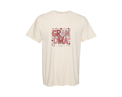 brand:Comfort Colors|color:Ivory|Grandma Valentine Coquette Bow Graphic T-Shirt