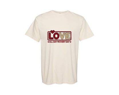 brand:Comfort Colors|color:Ivory|Faux Yarn Chunky Love Valentine 2 Graphic T-Shirt