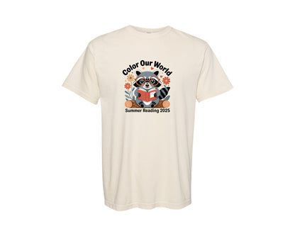 brand:Comfort Colors|color:Ivory|Color Our World Raccoon T Shirt Graphic T-Shirt