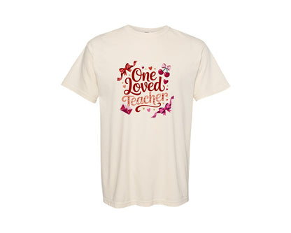 brand:Comfort Colors|color:Ivory|Valentines Day Teacher Coquette Graphic T-Shirt