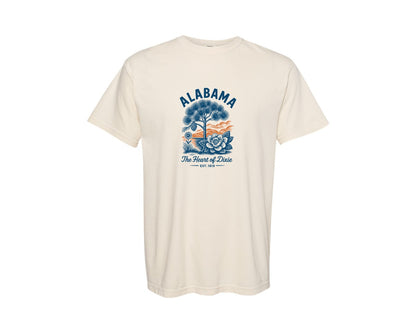 brand:Comfort Colors|color:Ivory|Alabama The Heart Of Dixie Graphic T-Shirt