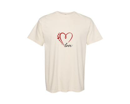 brand:Comfort Colors|color:Ivory|Love Heart Valentines Day 2 Graphic T-Shirt