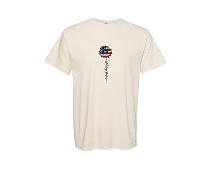 brand:Comfort Colors|color:Ivory|American Mama Sunflower 4Th Of July Graphic T-Shirt