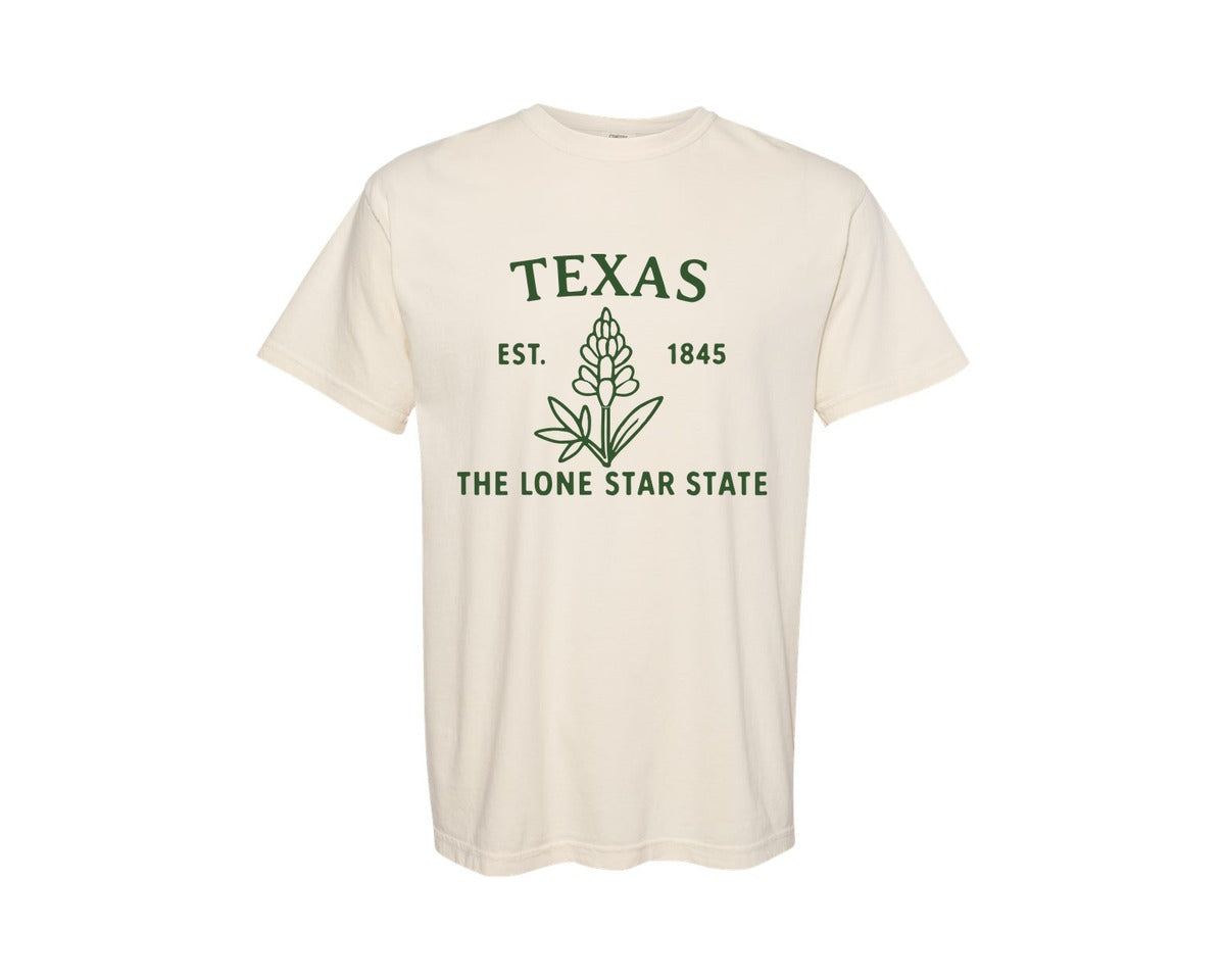 brand:Comfort Colors|color:Ivory|Texas State Flower Graphic T-Shirt