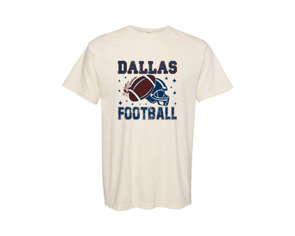 brand:Comfort Colors|color:Ivory|Dallas Football Bow Design Graphic T-Shirt