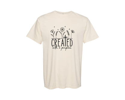 brand:Comfort Colors|color:Ivory|Created With A Purpose 4 Graphic T-Shirt