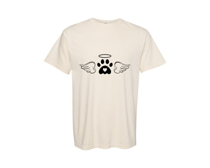 brand:Comfort Colors|color:Ivory|Dog Angel Wings Memorial Graphic T-Shirt