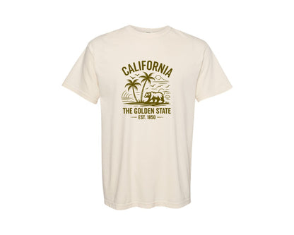 brand:Comfort Colors|color:Ivory|California The Golden State 2 Graphic T-Shirt