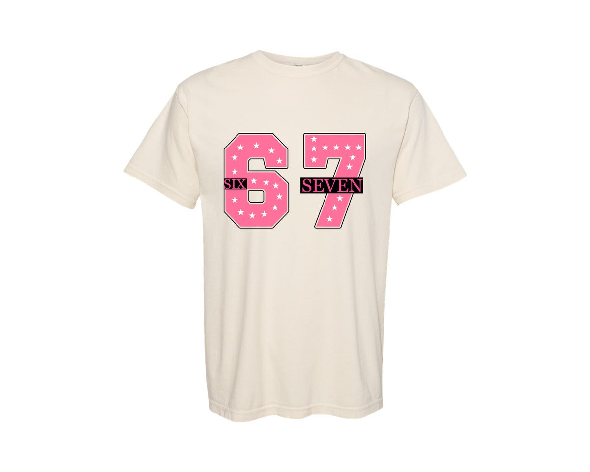 brand:Comfort Colors|color:Ivory|Pink Floral 67 Design Valentine Graphic T-Shirt