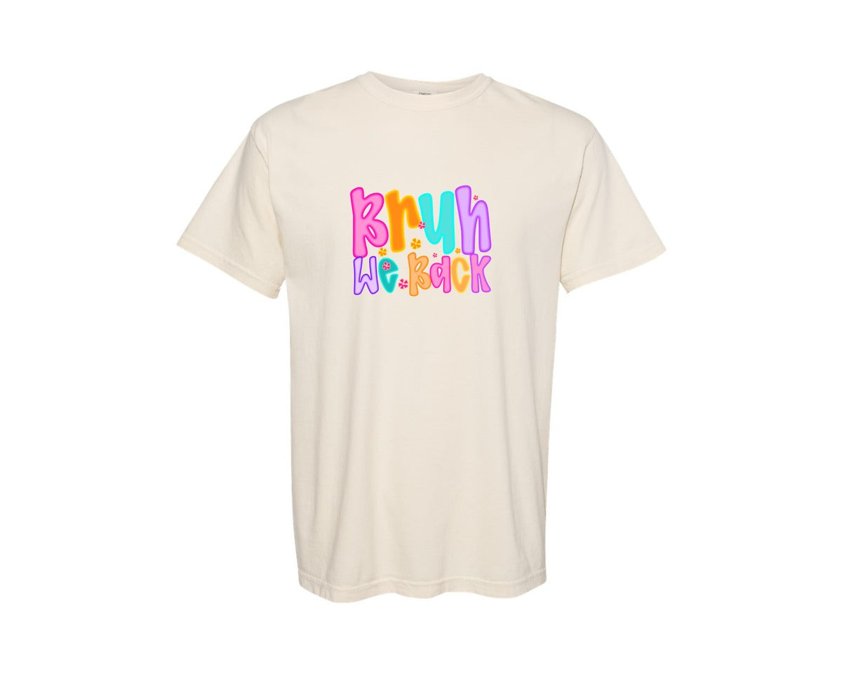 brand:Comfort Colors|color:Ivory|Preppy Bruh We Back Doodle Teacher Graphic T-Shirt