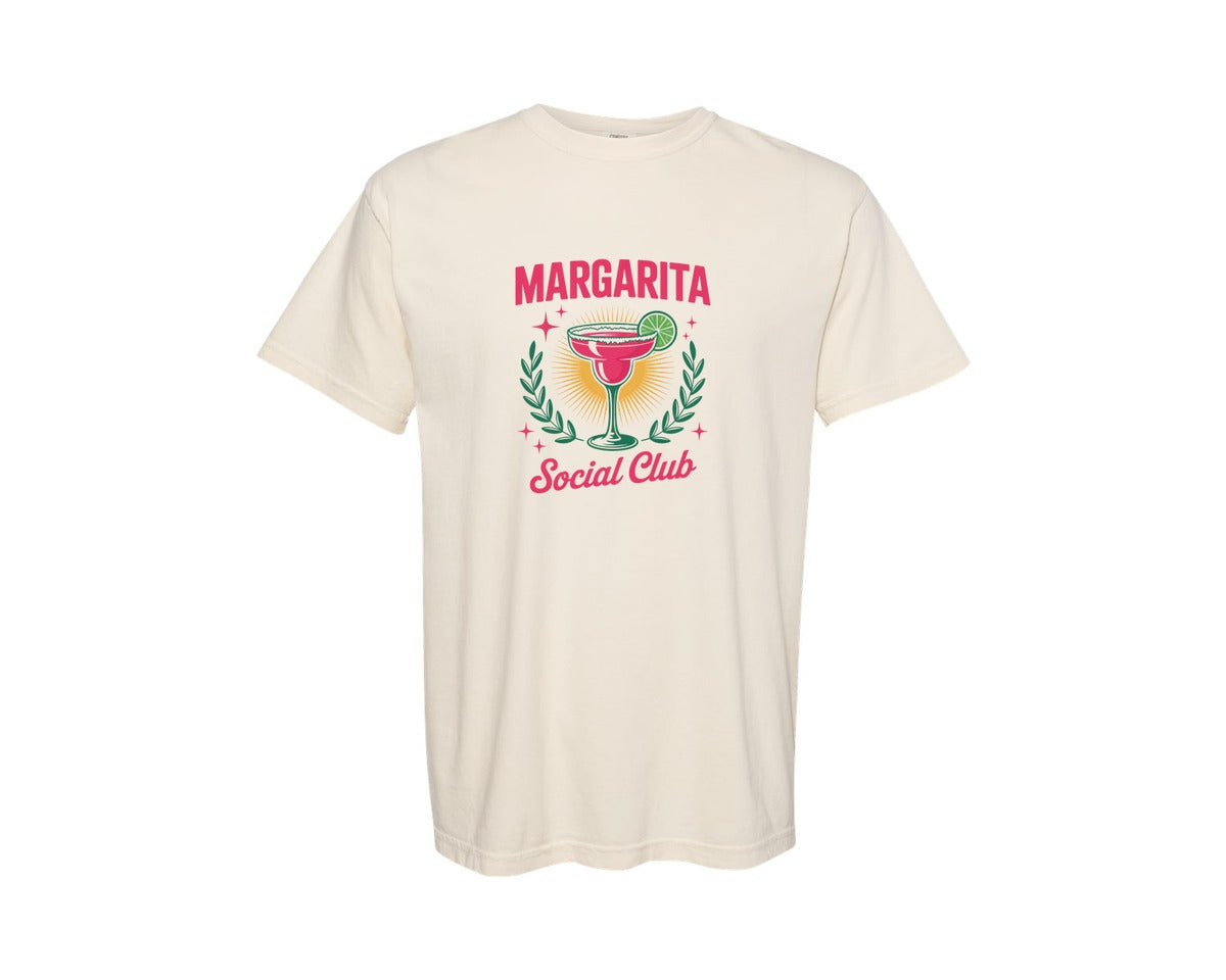 brand:Comfort Colors|color:Ivory|Margarita Social Club Summer Vibes Graphic T-Shirt