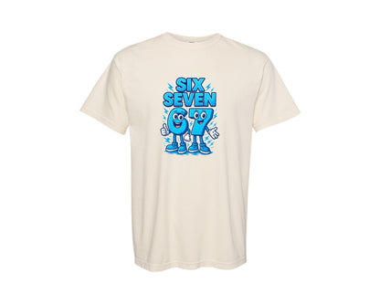 brand:Comfort Colors|color:Ivory|Six Seven 67 Cartoon Number Graphic T-Shirt