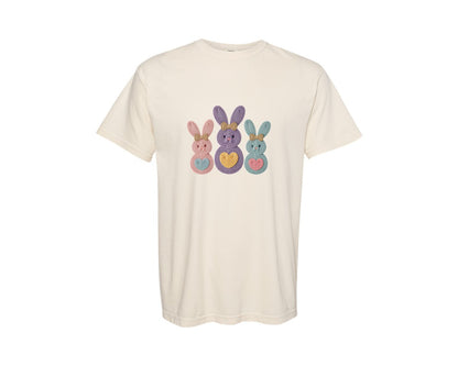 brand:Comfort Colors|color:Ivory|Easter Bunny Faux Yarn Coquette Graphic T-Shirt