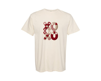 brand:Comfort Colors|color:Ivory|Knitted Valentine Xo Alphabet Graphic T-Shirt