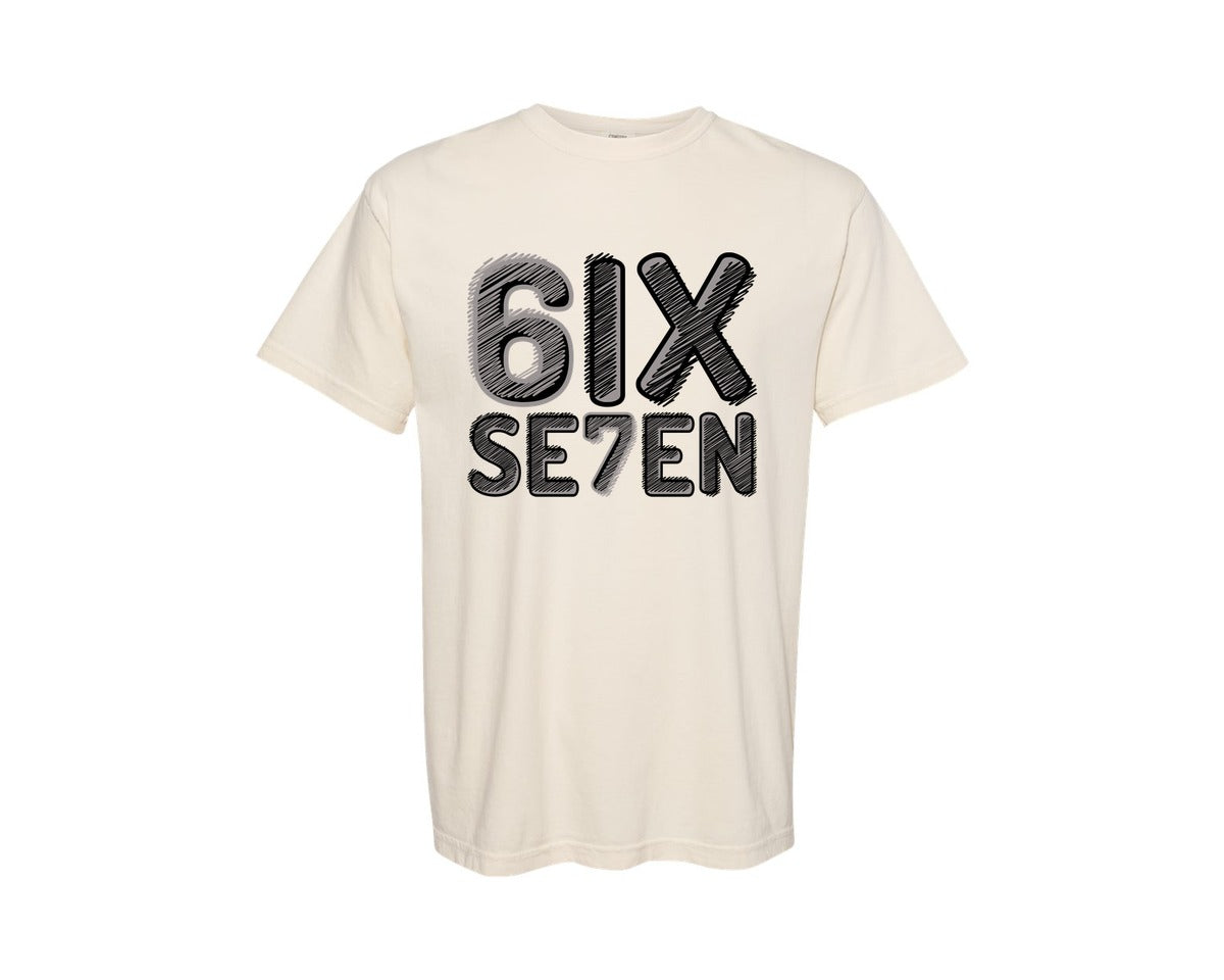 brand:Comfort Colors|color:Ivory|Trending Six Seven Meme Funny Graphic T-Shirt