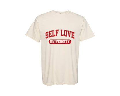 brand:Comfort Colors|color:Ivory|Self Love University Valentine Graphic T-Shirt