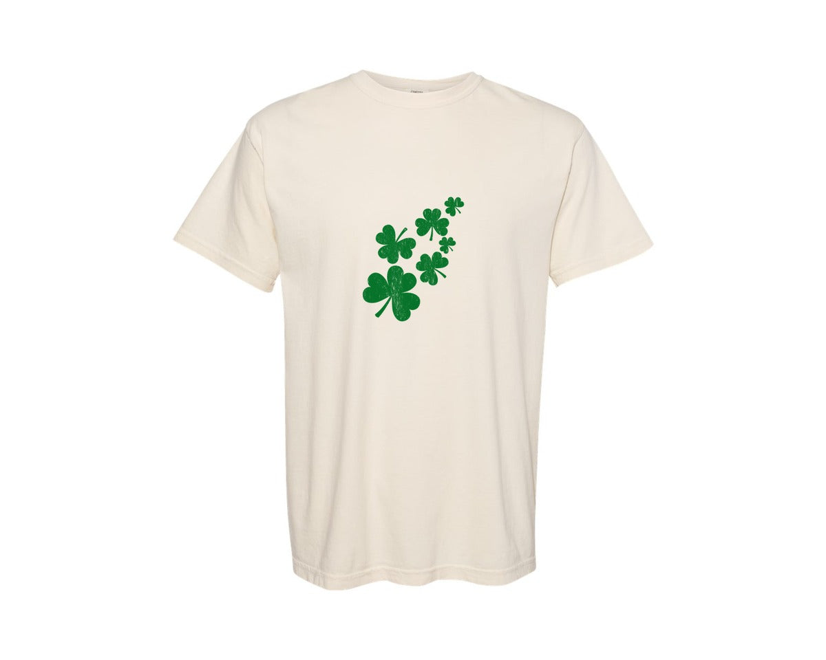brand:Comfort Colors|color:Ivory|St Patricks Day Shamrock Heart 12 Graphic T-Shirt